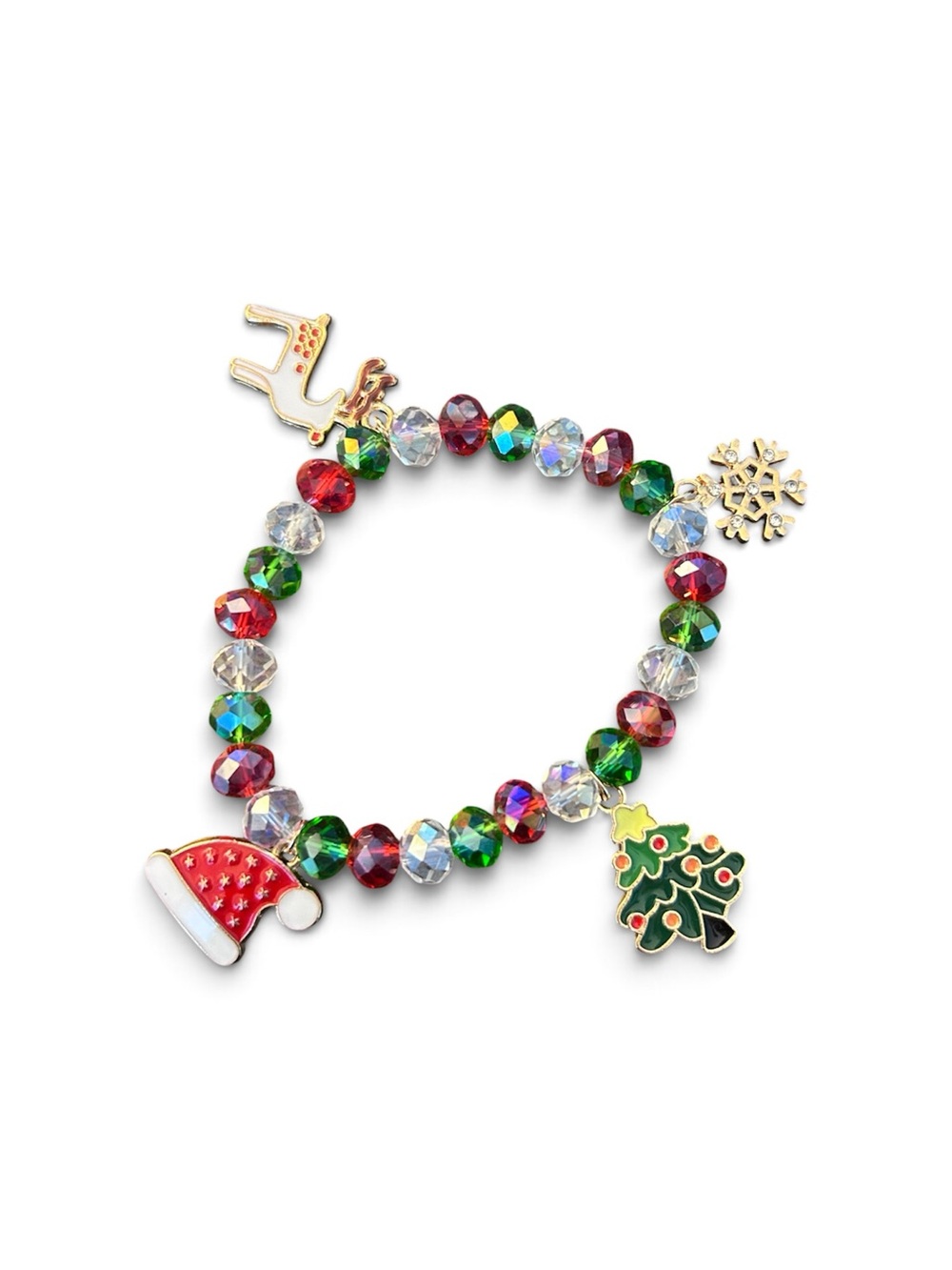 Handmade Beaded Crystal Charm Bracelet